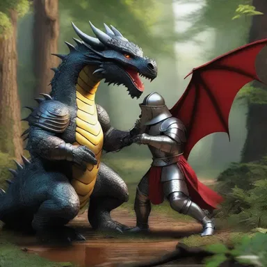 The dragon's slobber dripped onto the knight's armor as they battled in the enchanted forest.