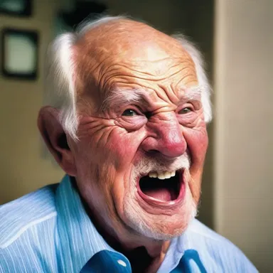 The author used vivid descriptions to portray the old man's slobbering mouth, emphasizing the character's decline in health.