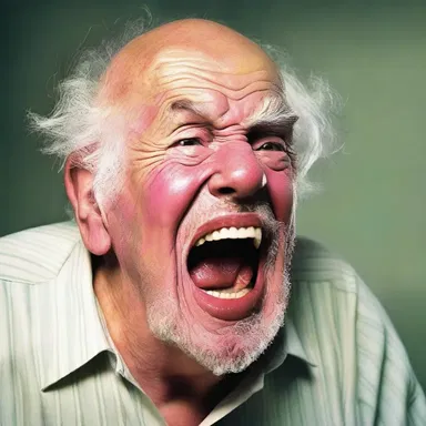 The author used vivid descriptions to portray the old man's slobbering mouth, emphasizing the character's decline in health.