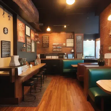 The indie coffee shop had a cozy and eclectic interior design.