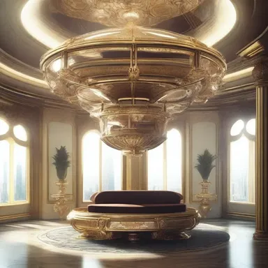 In a futuristic dystopian world, the wealthy elites traveled in luxurious floating palanquins powered by anti-gravity technology.