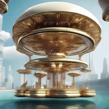 In a futuristic dystopian world, the wealthy elites traveled in luxurious floating palanquins powered by anti-gravity technology.