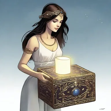 According to the myth, Pandora's curiosity led her to unseal the forbidden box.