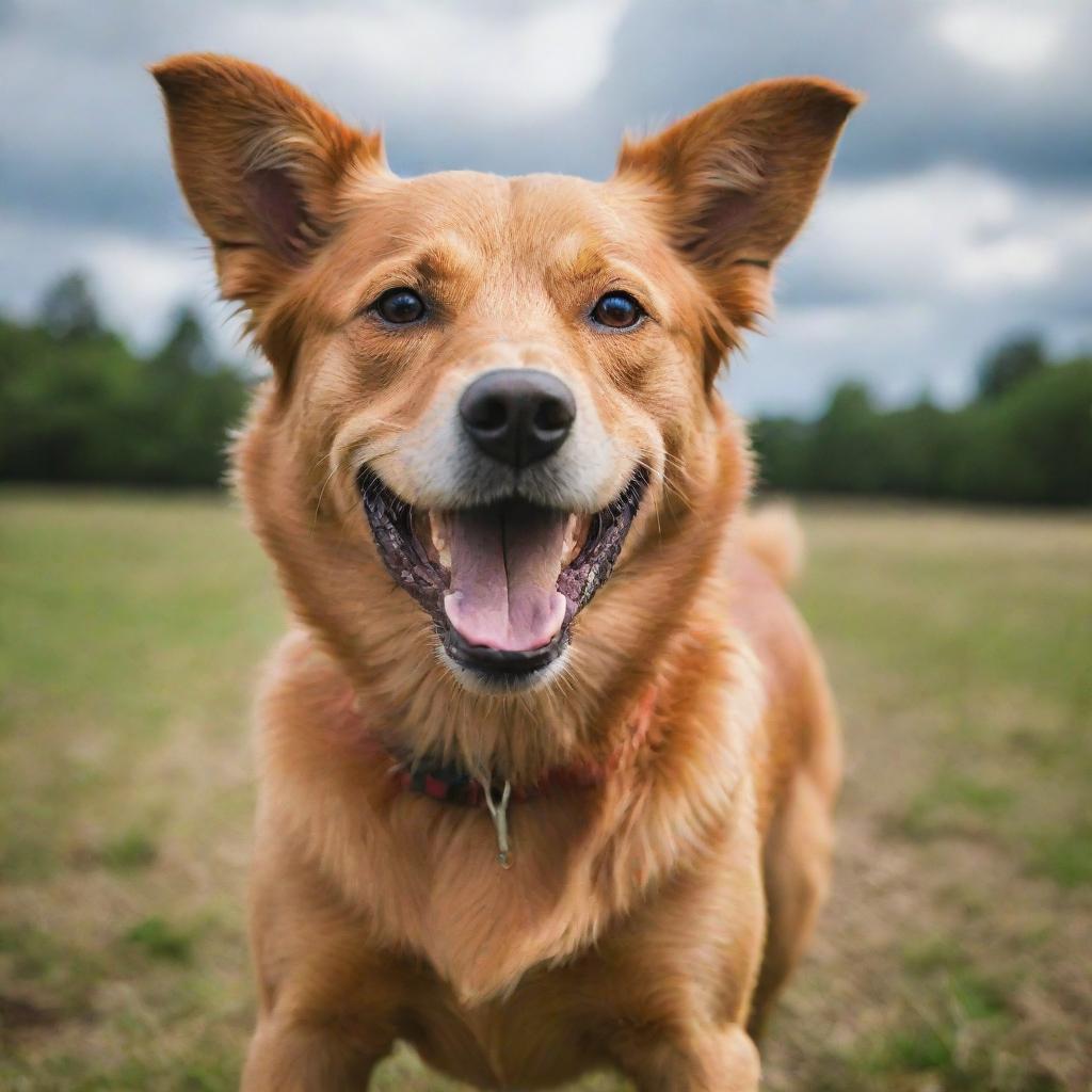 A vibrant and lively dog full of energy.