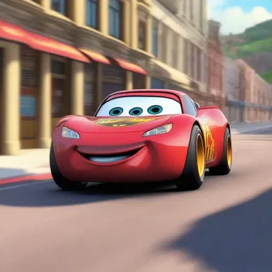 In the animated film, the main character is a talking car that personifies the essence of speed and adventure.