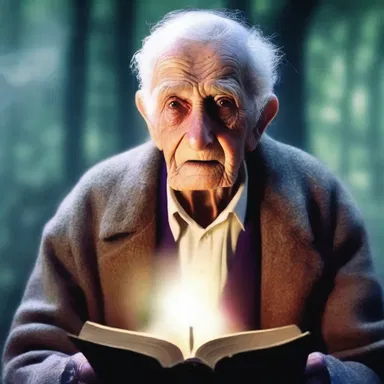 In the fantasy novel, there is a centenarian character who possesses magical powers.