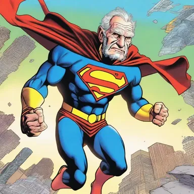 In the comic book series, the centenarian superhero embarks on a mission to save the world from destruction.