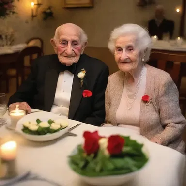 Even at 100 years old, the centenarian couple still celebrated their love with a romantic candlelit dinner.