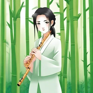 The protagonist in the novel made a flute out of bamboo and played a haunting melody.