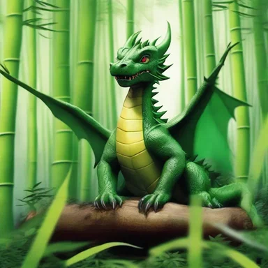 In the fantasy world, dragons were known to nest high up in the bamboo forests.