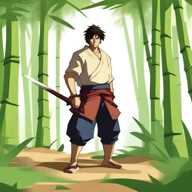 The protagonist, armed with a mystical bamboo sword, embarked on a quest to save the world.