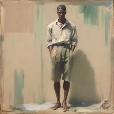 Using muted colors and subtle brushstrokes, the artist was able to de-emphasize the background and draw attention to the central figure.
