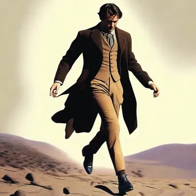 The protagonist in the novel had a high-stepping gait, which made him easily recognizable.