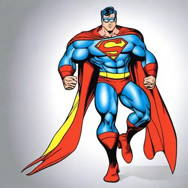 The superhero in the comic book always appeared high-stepping, showcasing his confidence and power.