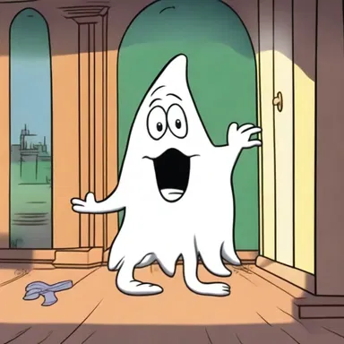 In the cartoon, when the character saw the ghost, he felt a tingle down his spine.