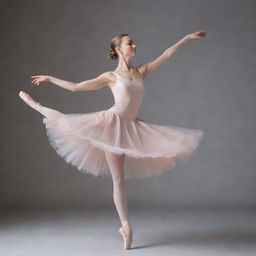 An elegant and graceful ballerina captured mid-motion in a perfect pirouette.