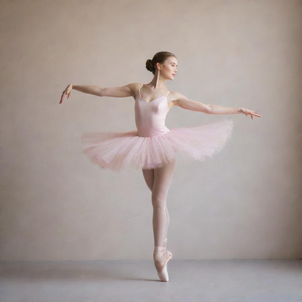 An elegant and graceful ballerina captured mid-motion in a perfect pirouette.