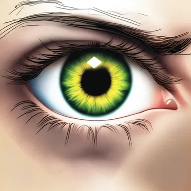 The author described the mysterious character's eyes as having an iridic glow, hinting at their hidden powers.