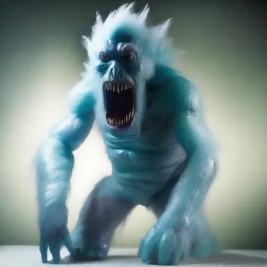 The scientist's experiment with an iridic substance went horribly wrong, resulting in a terrifying monster.