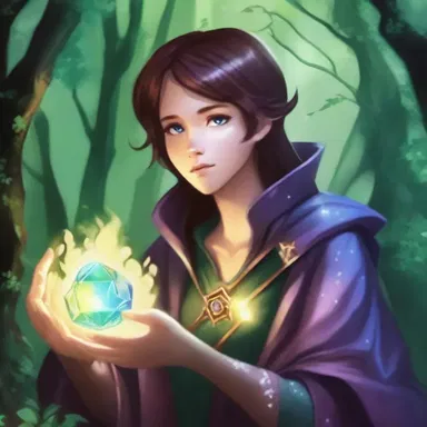 The protagonist in the fantasy novel discovers a mysterious iridic gem with magical powers.