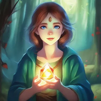 The protagonist in the fantasy novel discovers a mysterious iridic gem with magical powers.