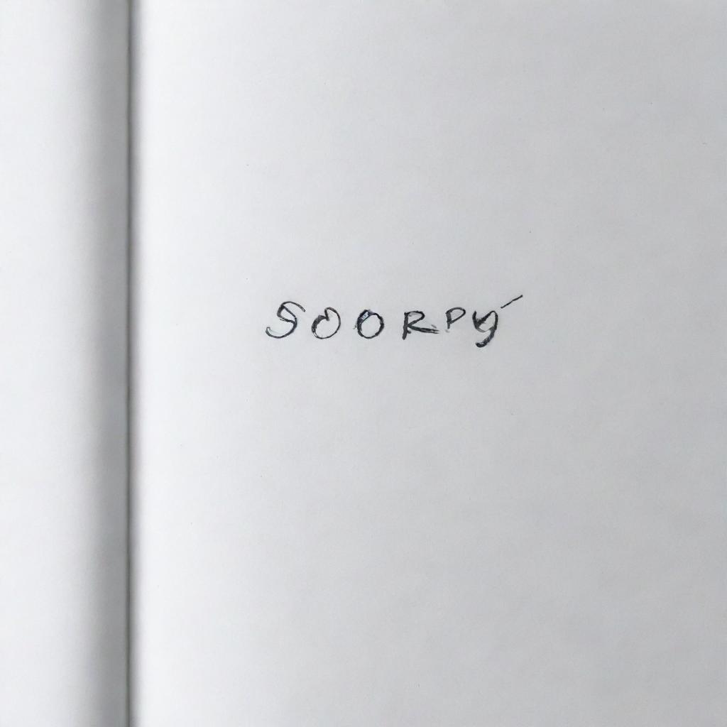 A simple white page filled with the word 'Sorry' inscribed neatly on it 50 times.