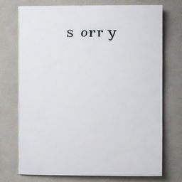 A simple white page filled with the word 'Sorry' inscribed neatly on it 50 times.