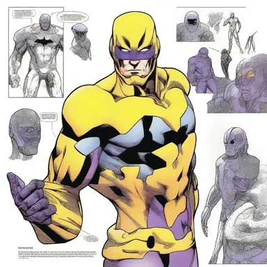 In the comic book, the superhero's suit has an iris in the helmet that can open and close to protect his face.