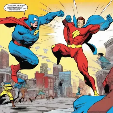 The duration of the superhero fight scene in the comic book was really intense.