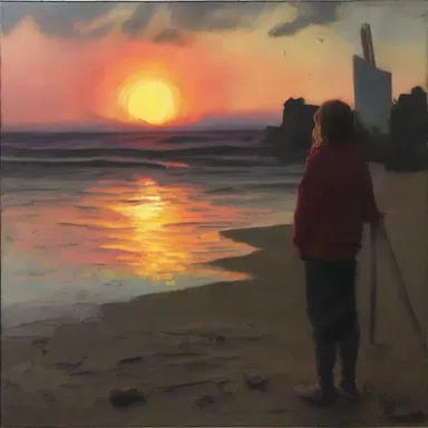 The artist meticulously captured the duration of a sunrise in their painting.
