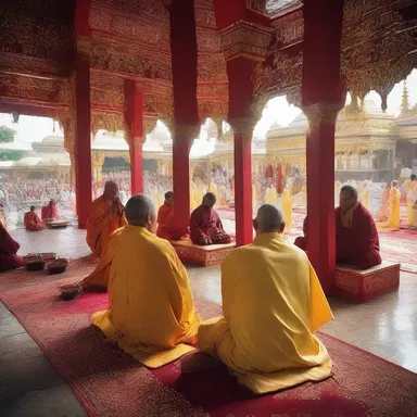During the religious ceremony, the duration of the chanting and prayers lasted for several hours.