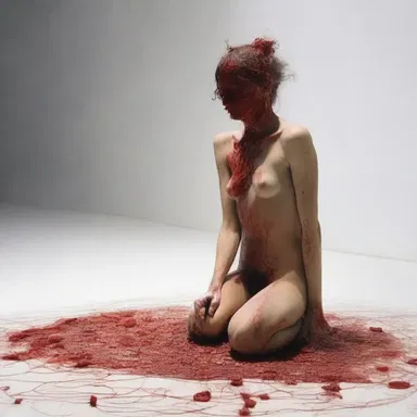 The artist showcased a performance art piece with a duration of six hours.