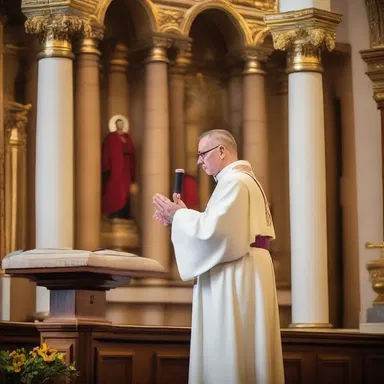 During the duration of the sermon, the priest spoke about forgiveness and redemption.