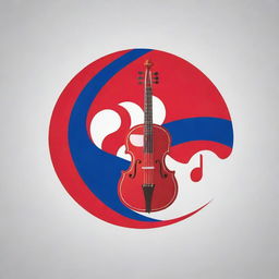 Design a creative logo incorporating elements of music (like notes, instruments) with the Nepali flag.