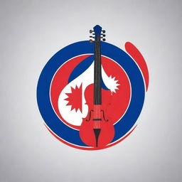 Design a creative logo incorporating elements of music (like notes, instruments) with the Nepali flag.