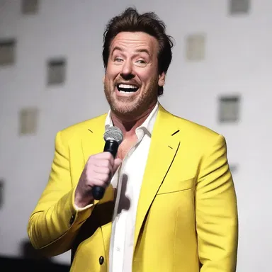 The comedian explicitly told a hilarious joke that had the audience in stitches.