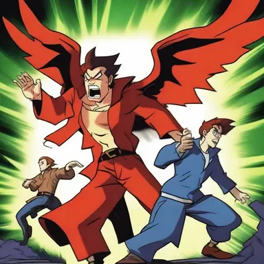 The animated series explicitly portrayed the intense battles between the supernatural beings.