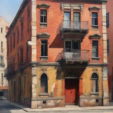 The artist explicitly captured the detailed texture of the old building in their painting.