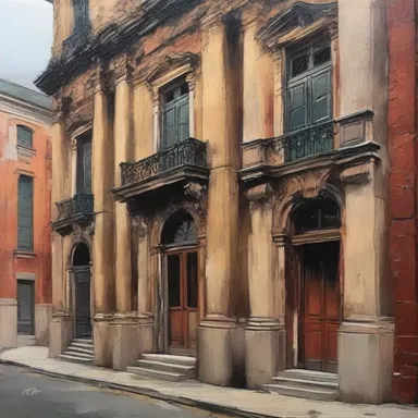 The artist explicitly captured the detailed texture of the old building in their painting.