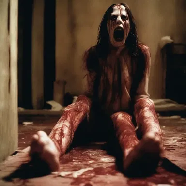 The horror movie explicitly depicted the gruesome murder scenes, leaving the audience terrified.
