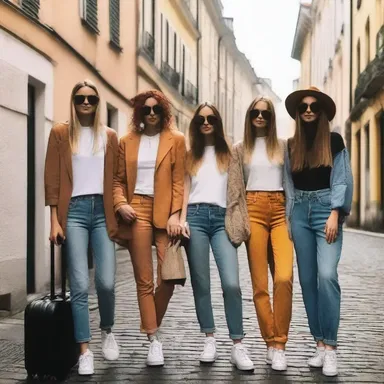 The group of fashion-forward friends decided to stay at a hostel during their European trip to save money for shopping.