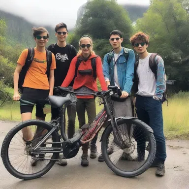 The group of friends on a fantasy-themed bicycle trip stayed at a youth hostel to embrace the adventurous spirit of their journey.