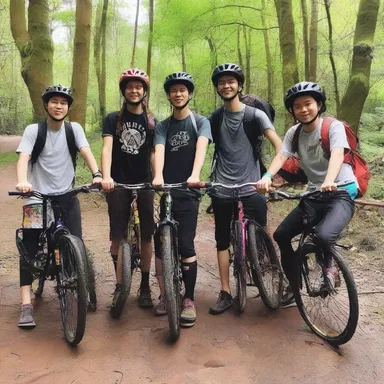 The group of friends on a fantasy-themed bicycle trip stayed at a youth hostel to embrace the adventurous spirit of their journey.