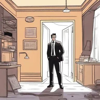 In the comic book, the protagonist is a secret agent who stays in a luxurious hostel while on a mission.