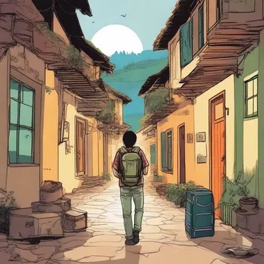 The novel's protagonist, a young backpacker, meets interesting characters from around the world during his stay at a rustic hostel.