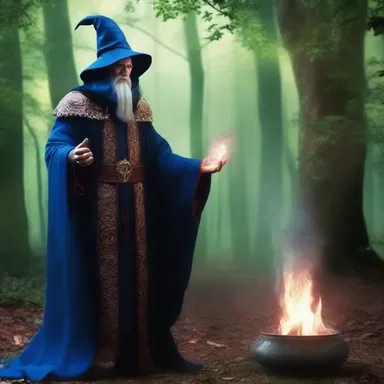 In the magical realm, the uppity sorcerer arrogantly believed that no one could match his powers.
