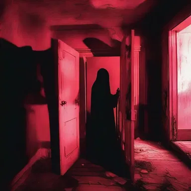 The haunted house was filled with eerie luminescent glow, creating a spooky atmosphere for the unsuspecting victims.