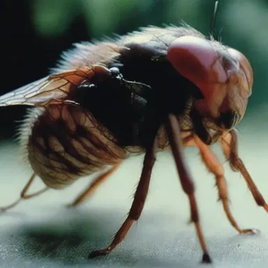 In the horror movie 'The Fly,' the main character undergoes a horrifying transformation as his body mutates, including the growth of grotesque wing cases.