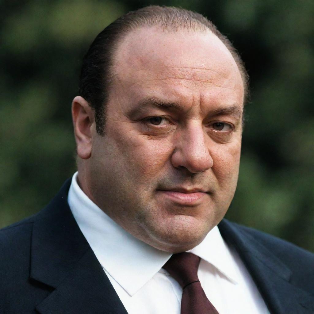 Adjust the image of Tony Soprano once again, this time to represent him with a distinctly African complexion.