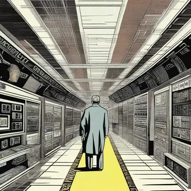 In the science fiction novel, the stockholder discovers a way to time-travel using stock market data.